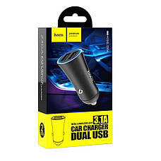 Автомобильное зарядное устройство Hoco Z30A 2 USB 3.1A черное, фото 3
