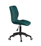 Офісний стілець Тоні TONI BK — Modern Office темно-зелений оксамит на чорній основі, фото 4