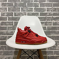 Чоловічі баскетбольні кросівки Nike Air Jordan 4 Red (Високі кросівки Найк Аїр Джордан червоного кольору)