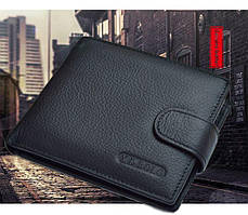 Чоловічий шкіряний гаманець, портмоне BOLO чорний