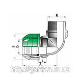 Коліно із зовнішньою різзю 32X3/4". Фітинги IRRITEC, фото 3