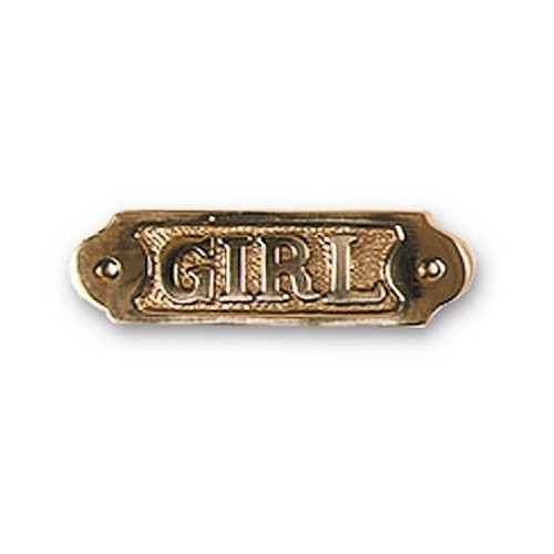 Табличка “Girl” латунь Azur Marine для приміщень і кают Італія новий виріб для яхт і човнів, фото 1