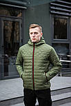 Куртка чоловіча з капюшоном осіння весняна хакі Туреччина. Живе фото (весняна куртка), фото 2