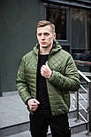 Куртка чоловіча з капюшоном осіння весняна хакі Туреччина. Живе фото (весняна куртка), фото 3