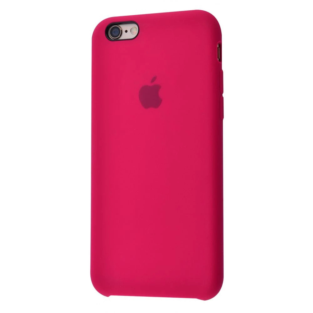 Чохол Silicone case для IPhone 6/6s Rose red бордовий