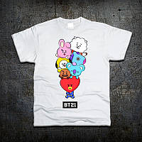 Футболка Fruit of the Loom Талисманы BT21 БТ21 группы BTS S (4927400)