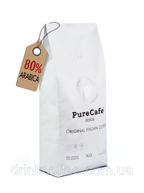 Кофе PureCafe Dolce зерно 80% Арабики 20% Робусты Италия 1кг - фото 2 - id-p377178097