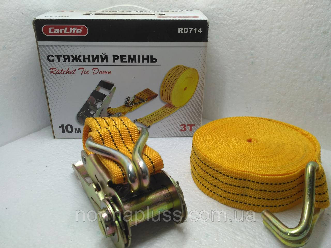 Стяжний ремінь 3т, 10м CarLife RD714
