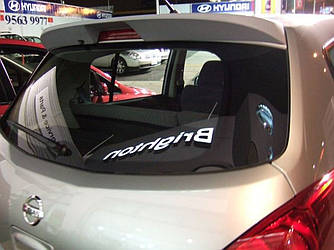 Спойлер козырек Nissan Tiida 2006-2013 ABS пластик под покраску