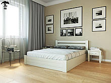 Ліжко "Жасмин" біле, з підйомним механізмом, бук(щит), Меблі Лев