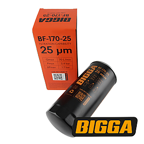 BF-170-25 Фільтр тонкого очищення дизельного палива, до 70 л/хв, 25 мкм, BIGGA