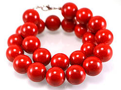 Бусини 14 мм, корал 1 шт.