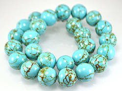 Бусини 14 мм, бірюза 1 шт.