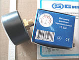 Манометр Gross горизонтальний 1/4" Ø 50 мм (під'єднання ззаду) 10бар, фото 2