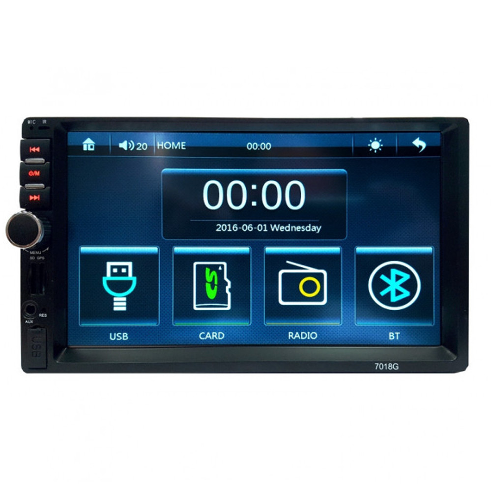 Автомагнітола 2din 7018G GPS Авто магнітола Автозвук з Bluetooth AUX USB FM AVI SD дисплей сенсор 7", фото 1