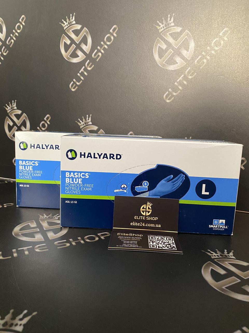 Перчатки нітрилових 200 штук в упаковці сині/блакитні