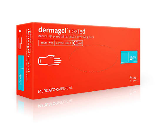 Рукавички латексні неопудрені DERMAGEL® COATED розмір XS (50пар), фото 1