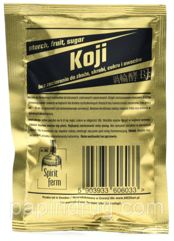 Дріжджі для зернових браг Koji Mix, Швеція