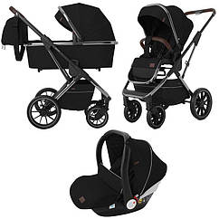 Коляска універсальна CARRELLO Aurora 3 в 1 Space Black (срібна рама)