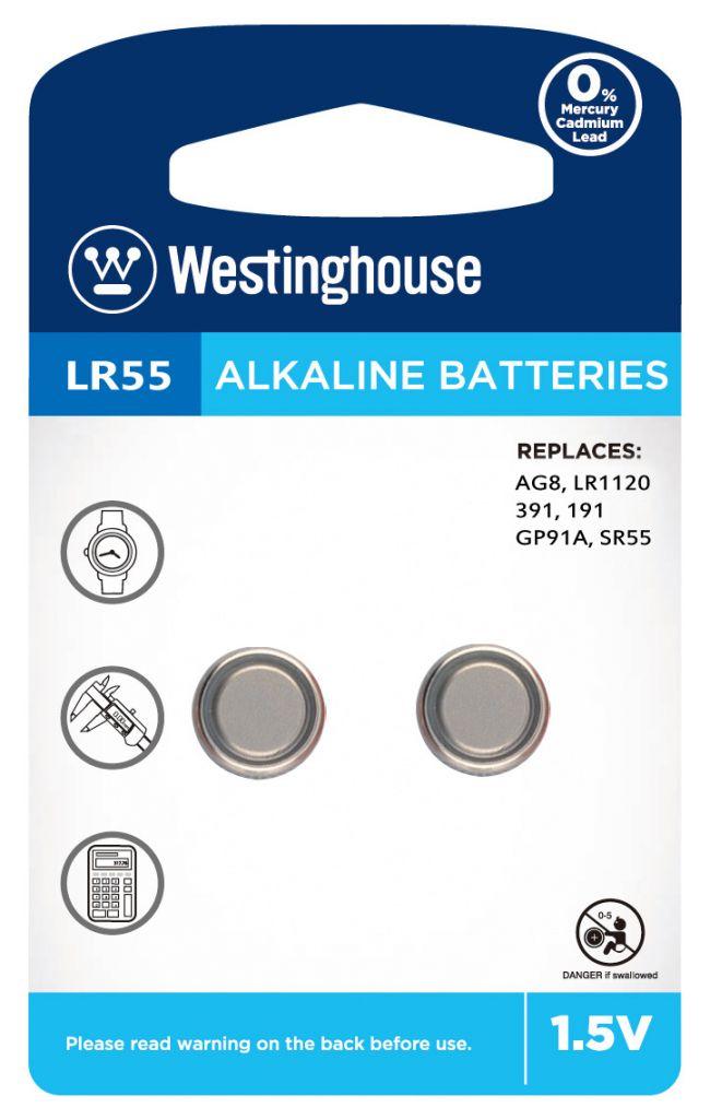 Батарейка Westinghouse Alkaline G8/391/LR55/LR1120/GP91A (2шт)
