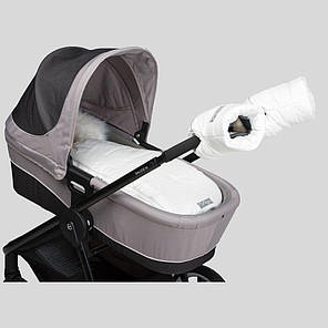 Зимовий конверт в коляску на флісі, кокон чохол для коляски Baby білий, фото 4