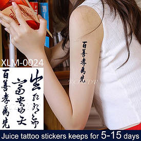 Juice (Пігментаційні). Флеш Тату. 18*11 См. Тимчасова, Перевідна, Написи, Китайський, Xlm-0024 (S)