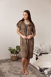 Батальна жіноча сорочка віскозна з леопардовим принтом "Камілла"