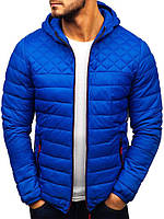 Куртка мужская весенняя осенняя до 0*С синяя демисезонная | куртка на синтепоне стеганая ветровка утепленная