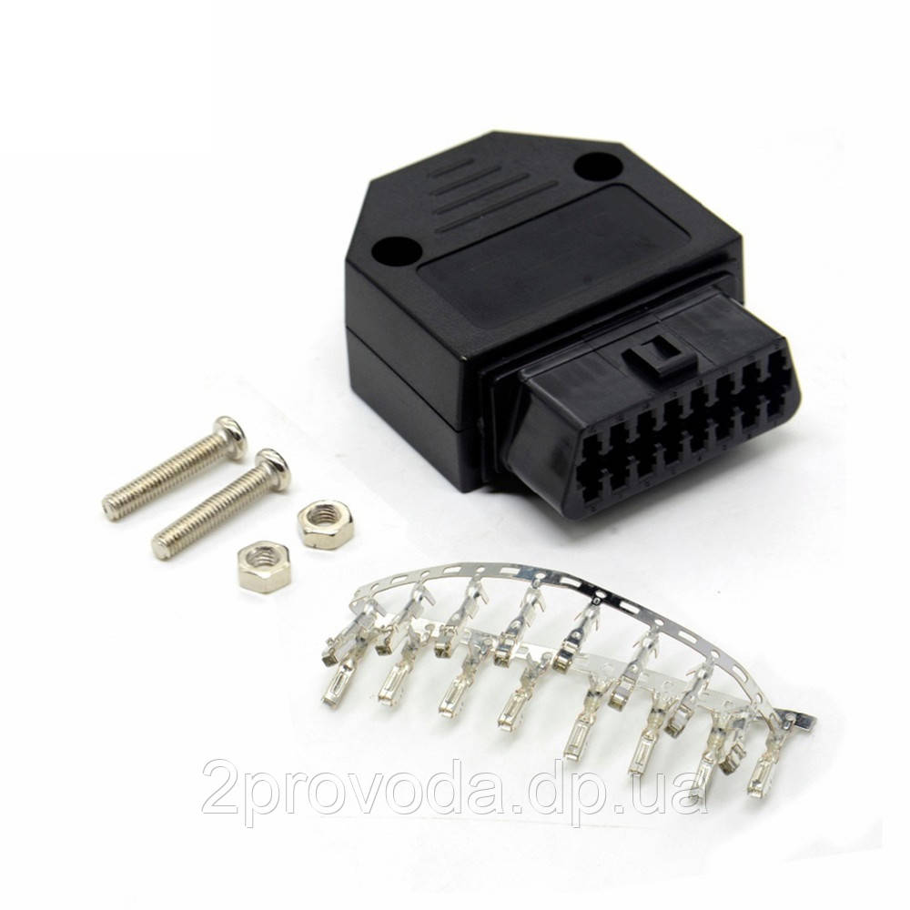 Внутрішня колодка роз'єм OBD2 16-pin мама, повна терморегулятори (ремкомплект)