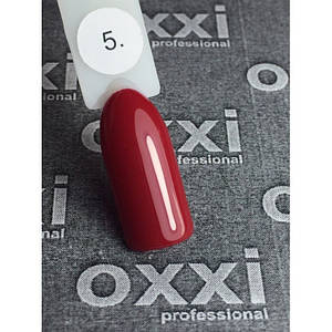 Гель-лак Oxxi Professional №005 (темний червоний, емаль), 10 мл