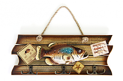 💚Вішалка для рушників "Риба" 30 см 6 гачків