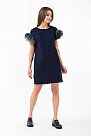 Женское платье дизайнерское синее мини Modna KAZKA MKRM1868-2