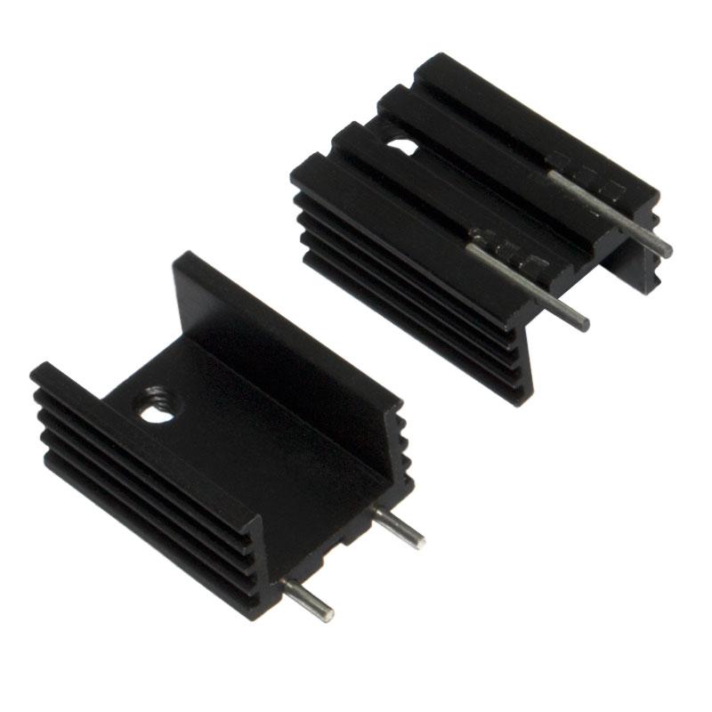 Радіатор 20х15х10 з двома ніжками, чорний, анодований, під ТЕ-220, ТО-126