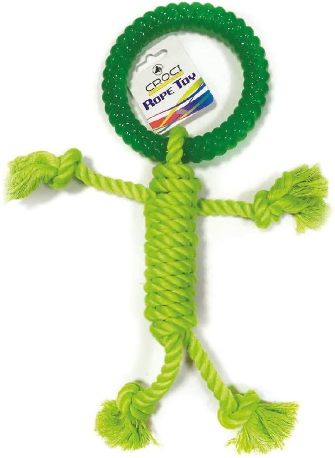 Іграшка для собак мотузковий чоловічок 40/15 см Croci зелений, фото 1