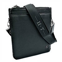 Мужская кожаная сумка Чёрная Мужская качественная кожаная сумка планшетка Сумка бизнес класса для мужчины