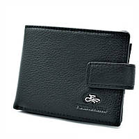 Мужской кожаный кошелек Чёрный небольшой мужской бумажник Удобный кожаный компактный кошелек