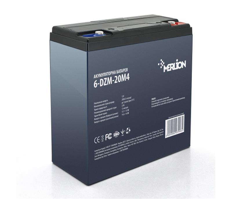 Акумуляторна батарея Merlion 12 V 20 AH (6-DZM-20/03908) AGM, фото 1