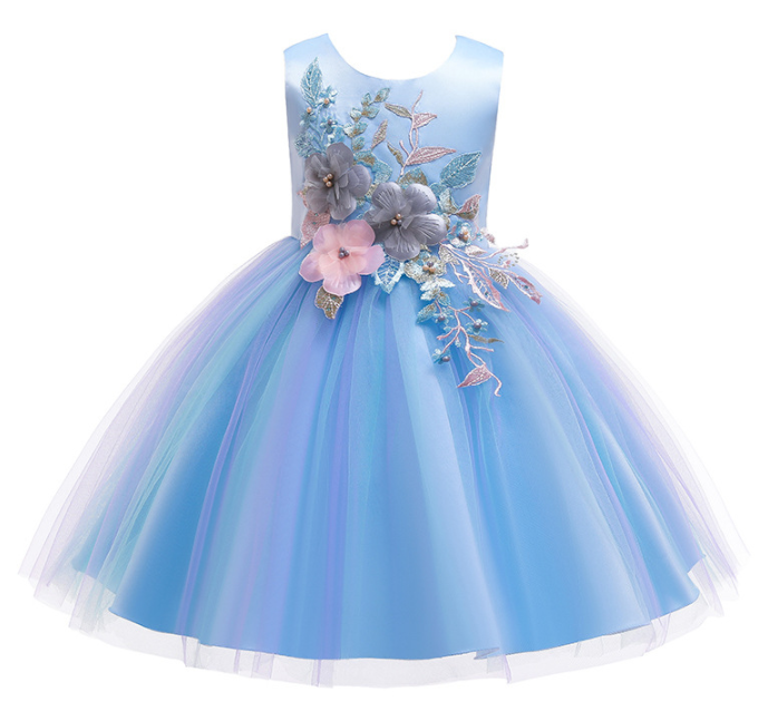 Шикарне ошатне плаття небесне. Chic elegant dress electro на дівчинку 5-6 років