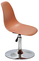 Стілець Nik CH-BASE коричневий 91 пластик, хромована опора-блін, дизайн Charles and Ray Eames, фото 4