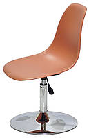 Стілець Nik CH-BASE коричневий 91 пластик, хромована опора-блін, дизайн Charles and Ray Eames, фото 5