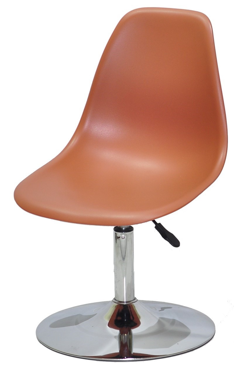 Стілець Nik CH-BASE коричневий 91 пластик, хромована опора-блін, дизайн Charles and Ray Eames, фото 1