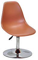 Стілець Nik CH-BASE коричневий 91 пластик, хромована опора-блін, дизайн Charles and Ray Eames, фото 2