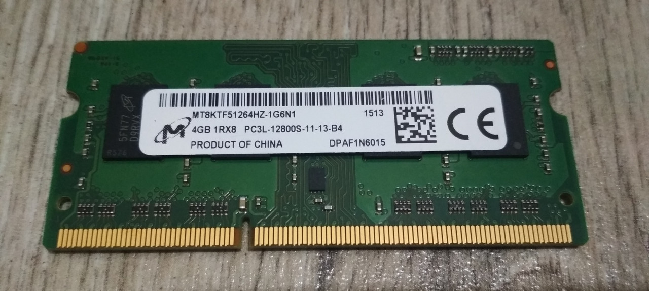 Для ноутбука 4GB DDR3L 1600MHz Micron PC3L 12800S 1Rx8 RAM Оперативна пам'ять, фото 1