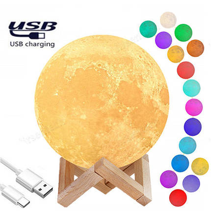 Нічник настільний Місяць Moon Light 3D, фото 1