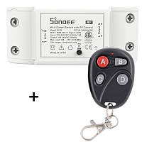 Sonoff RF R2 Радио (433 МГц) + WIFI Беспроводной Выключатель Для Умного Дома c таймером ANDROID, iOS + Чёрный пульт дистанционного управления