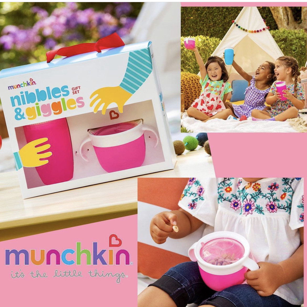 Дитячий набір Munchkin чашка-непроливайка з контейнером для печива, дитячий посуд для годування
