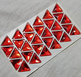 14 мм. Трикутник. Пришивні. Light Siam. Стекло, фото 3