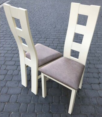 Стілець обідній дерев'яний для вітальні, їдальні, кухні колір білий/слонова кістка К-124  OLB