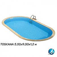 Збірний овальний басейн TOSKANA 5,00х9,00х1,2 м, плівка 0,6 мм