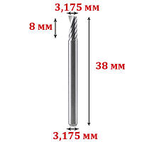 Фреза концевая однозаходная D 3.175 L 8мм